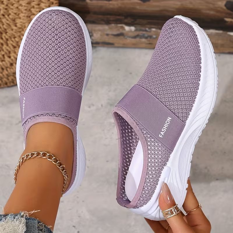 CloudEase™ Women’s Orthopedic Slip-On Sneakers – Breathable Comfort & Arch Support
