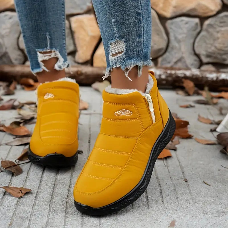 Weiche Stiefeletten aus Fleece, gemütliche, pelzige Schlupfschuhe für den Winter