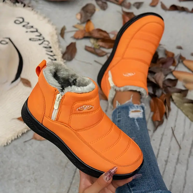 Weiche Stiefeletten aus Fleece, gemütliche, pelzige Schlupfschuhe für den Winter