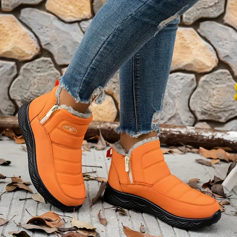 Weiche Stiefeletten aus Fleece, gemütliche, pelzige Schlupfschuhe für den Winter