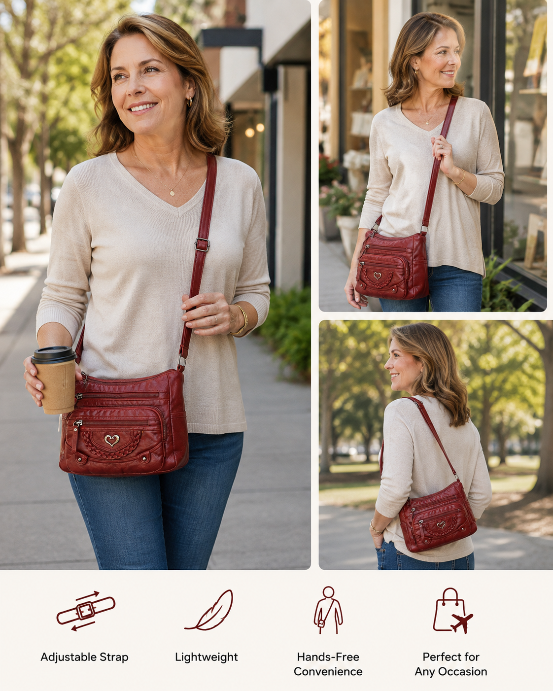 🔥On This Week Sale - 49% OFF🔥Soft Leather Multi-Pocket Vintage Crossbody Bag