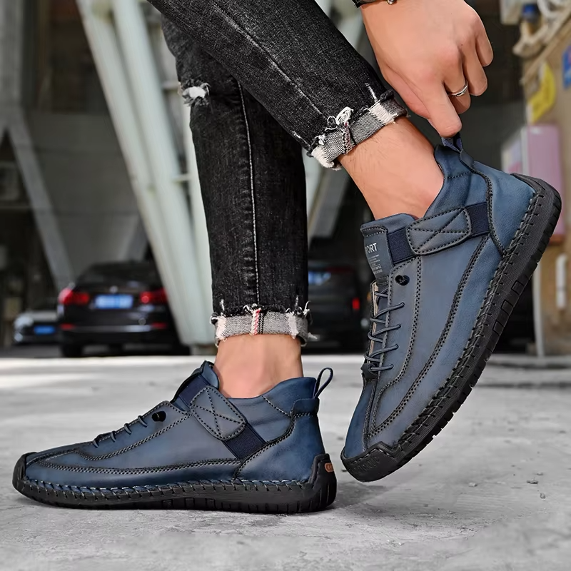 EaseStep™ Leather Sneakers – Soft Comfort & Orthopedic Support