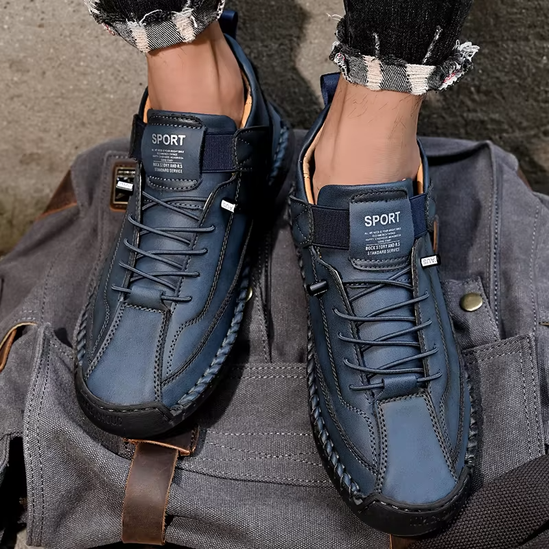 EaseStep™ Leather Sneakers – Soft Comfort & Orthopedic Support