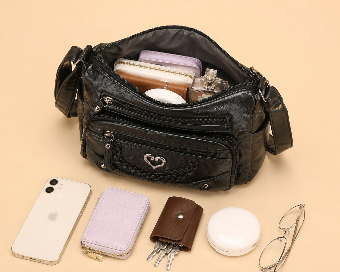 🔥On This Week Sale - 49% OFF🔥Soft Leather Multi-Pocket Vintage Crossbody Bag