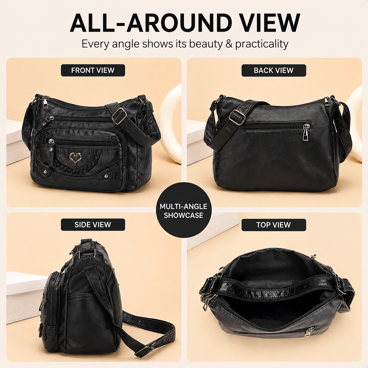 🔥On This Week Sale - 49% OFF🔥Soft Leather Multi-Pocket Vintage Crossbody Bag