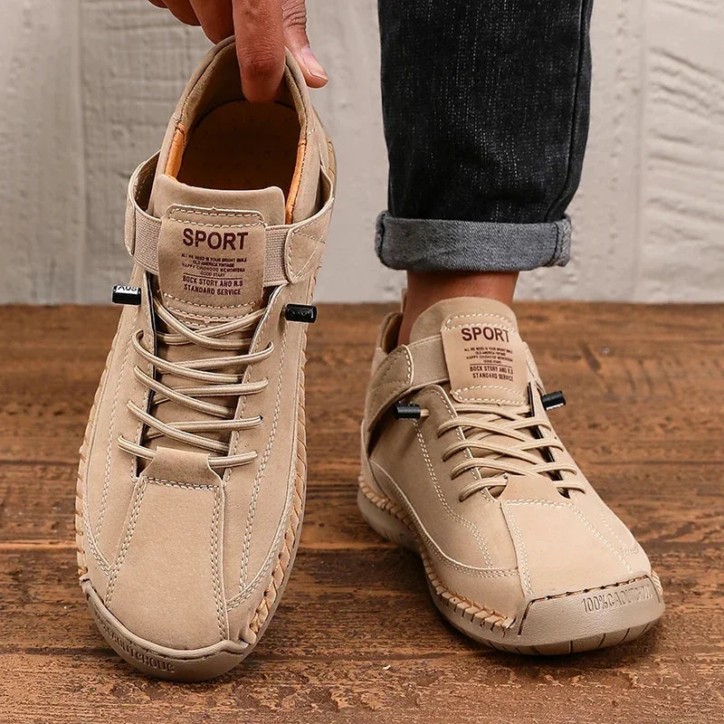 EaseStep™ Leather Sneakers – Soft Comfort & Orthopedic Support