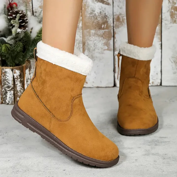 🔥Women's Solid Color Fuzzy Boots, Side Zipper Soft Sole Platform Thermal Lined Boot