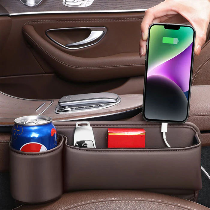 🔥HOT SALE 45% OFF 💖Car Leather Cup Holder Gap Filler Organizer Bag [Universal Fitment]