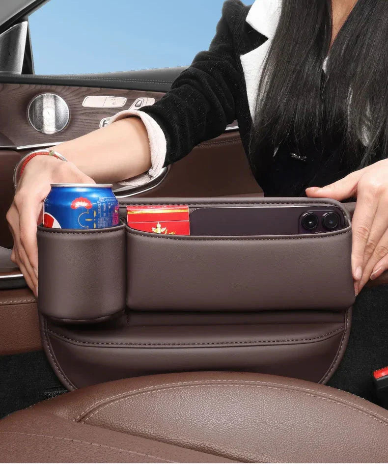 🔥HOT SALE 45% OFF 💖Car Leather Cup Holder Gap Filler Organizer Bag [Universal Fitment]