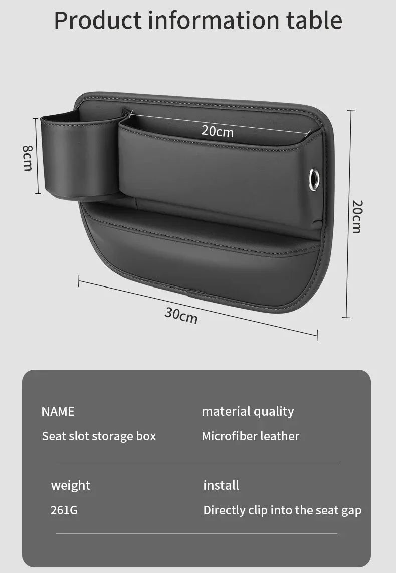 🔥HOT SALE 45% OFF 💖Car Leather Cup Holder Gap Filler Organizer Bag [Universal Fitment]