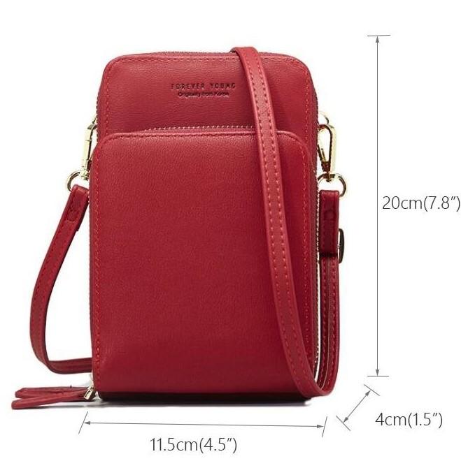 3-Layers Leather Crossbody Shoulder Bag - Beelovy