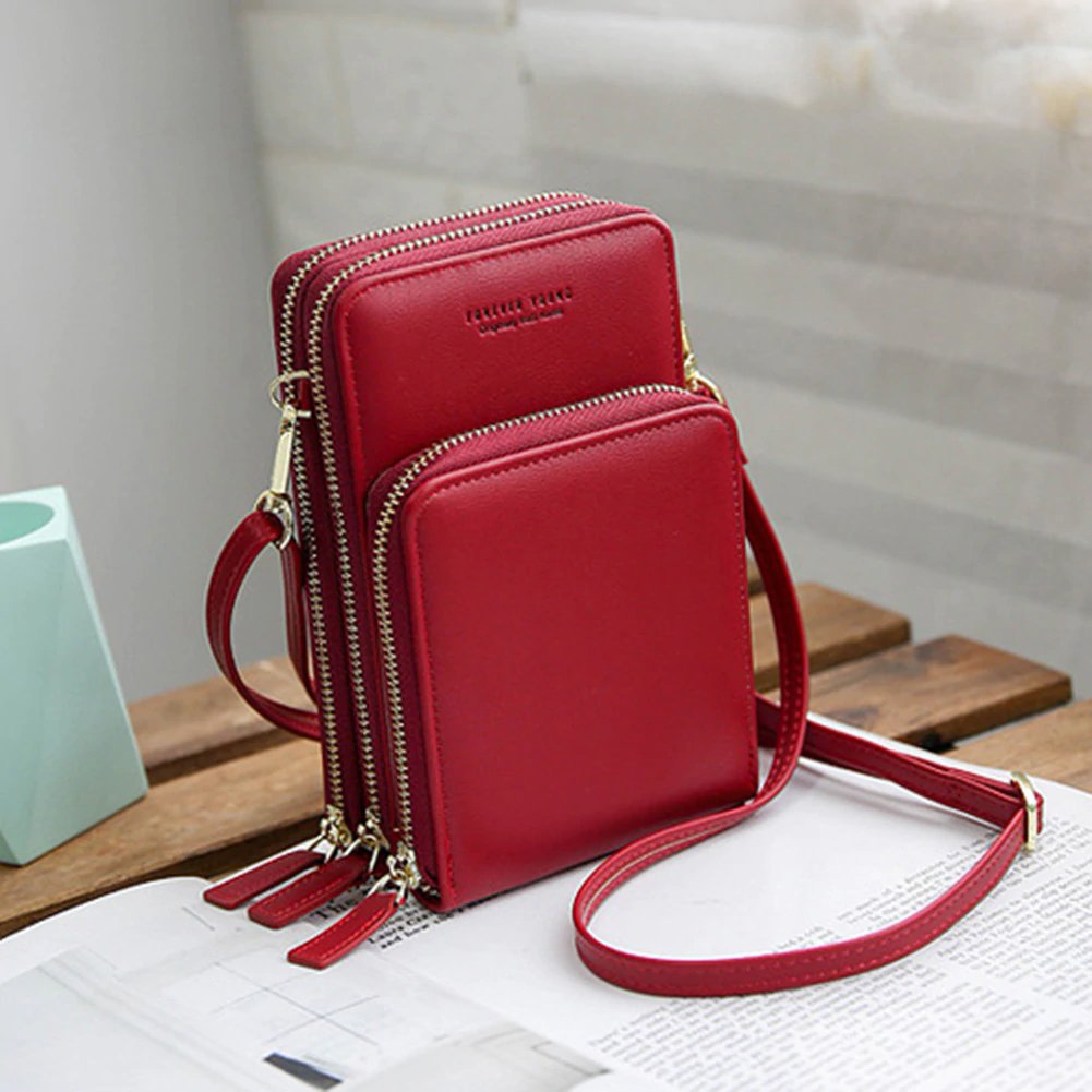 3-Layers Leather Crossbody Shoulder Bag - Beelovy