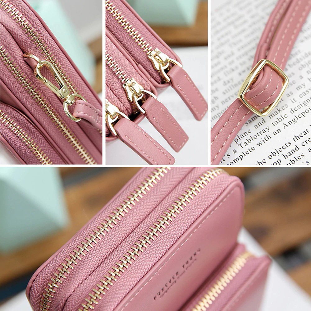 3-Layers Leather Crossbody Shoulder Bag - Beelovy