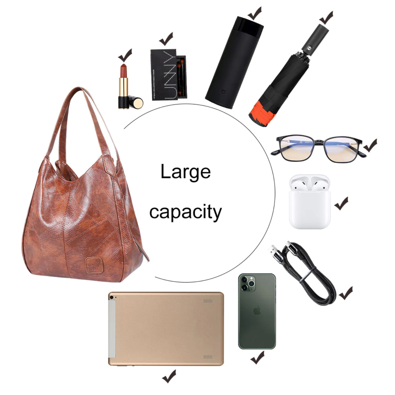 Hochwertige Umhängetasche aus weichem Leder