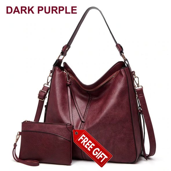 Luxury Leather Shoulder Crossbody Handbag (60% OFF + 1 FREE Clutch) - Beelovy